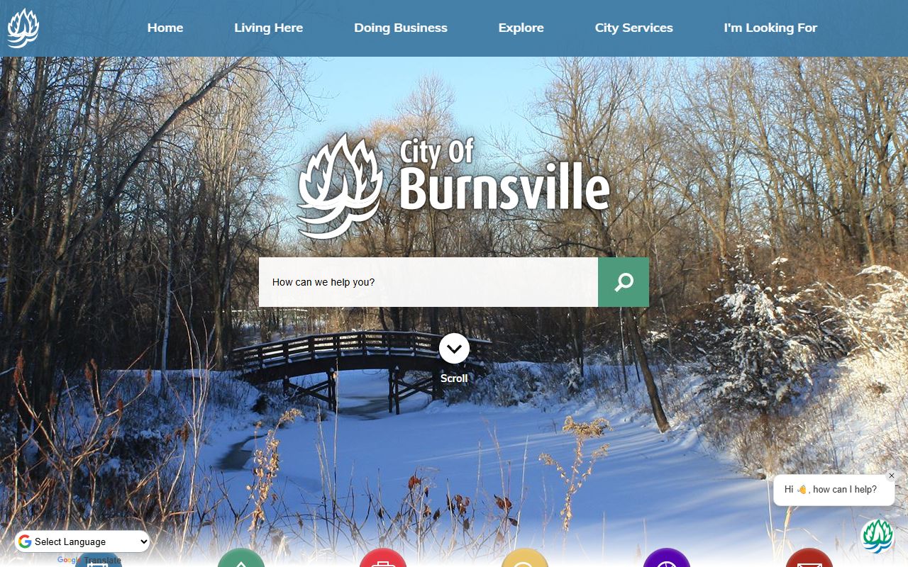 City of Burnsville website showing city services and community information